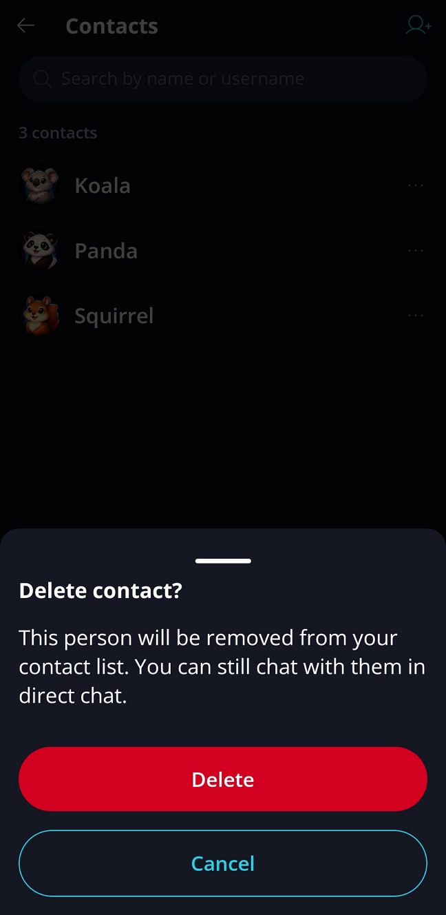 Contact Book π Β· Removing Contacts Go to Profile / Contacts to review and remove saved contacts.